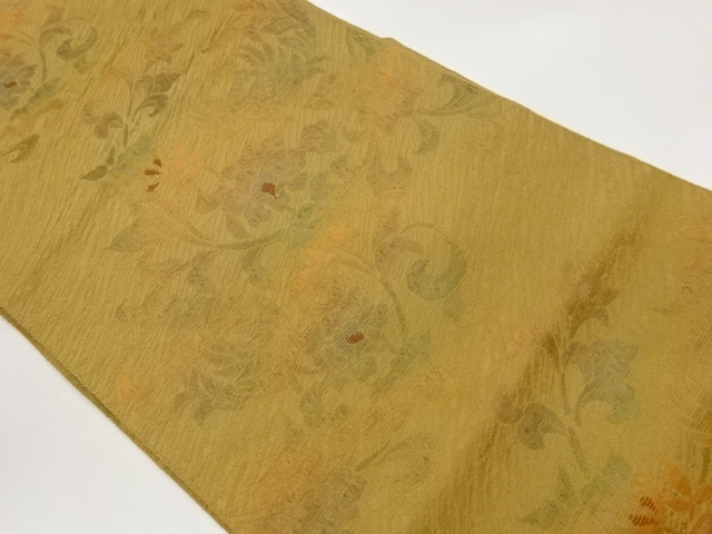 JAPANESE NAGOYA OBI / WOVEN FLOWER ARABESQUE